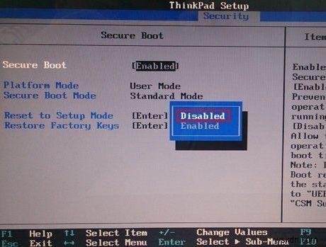 Cách khôi phục / đặt lại mật khẩu đăng nhập trên máy tính Lenovo / ThinkPad dựa trên UEFI