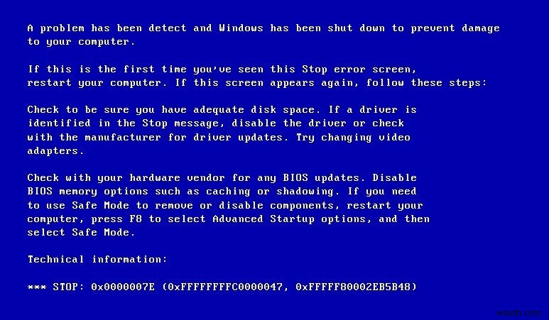 Cách sửa mã lỗi dừng 0x0000007E trên Windows 7