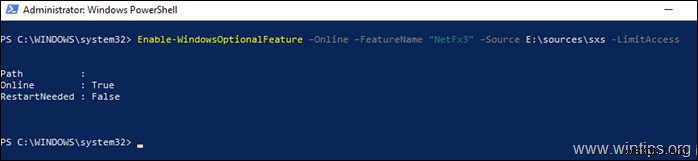 FIX:NET Framework 3.5 0xc004000d सर्वर 2016 पर स्थापित त्रुटि। (समाधान)