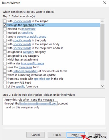 कैसे बदलें कि Outlook 2016/2019 में IMAP खाते के लिए भेजे गए ईमेल कहाँ संग्रहीत हैं।
