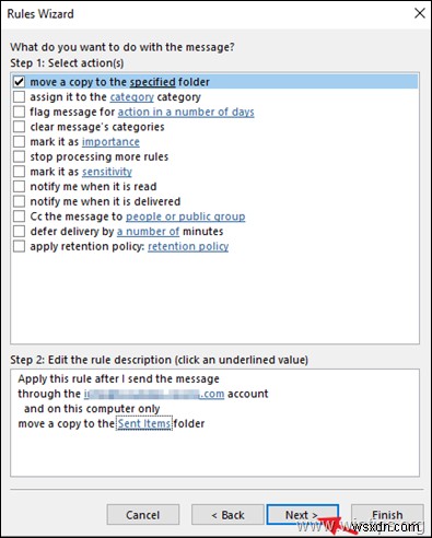 कैसे बदलें कि Outlook 2016/2019 में IMAP खाते के लिए भेजे गए ईमेल कहाँ संग्रहीत हैं।