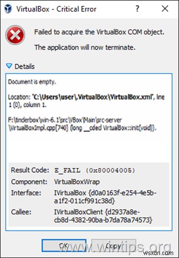 แก้ไข:เอกสาร VirtualBox ว่างเปล่า (แก้ไขแล้ว)