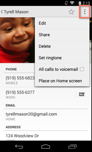 พื้นฐานของ Android:การจัดการที่อยู่ติดต่อ