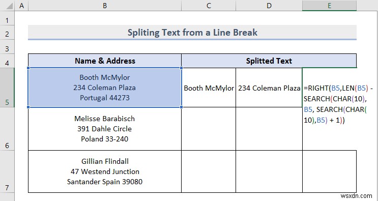 การแยกข้อความใน Excel (8 แอปพลิเคชั่นที่มีประโยชน์) 
