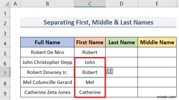 วิธีใช้ Flash Fill ใน Excel (7 ตัวอย่างง่ายๆ) 