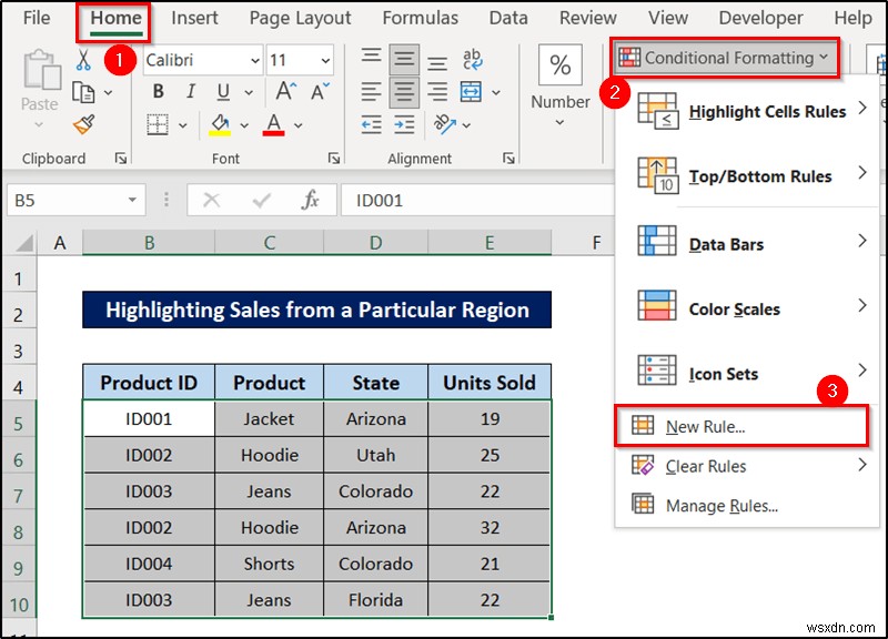 การจัดรูปแบบตามเงื่อนไขด้วยสูตรใน Excel