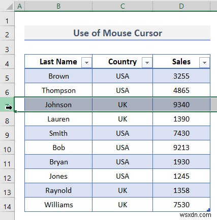 एक्सेल टेबल नेविगेट करना (7 सरल तकनीकें) 