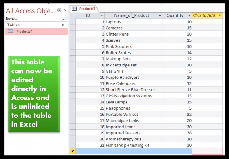 แลกเปลี่ยน (คัดลอก นำเข้า ส่งออก) ข้อมูลระหว่าง Excel และ Access
