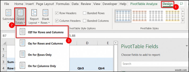 रिपोर्ट बनाएं जो एक्सेल में क्षेत्र के अनुसार तिमाही बिक्री प्रदर्शित करे