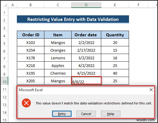 การตรวจสอบข้อมูลตามเซลล์อื่นใน Excel (4 ตัวอย่าง)