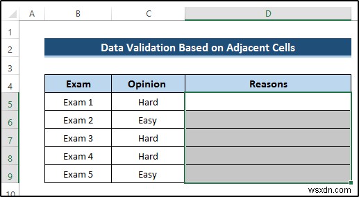 การตรวจสอบข้อมูลตามเซลล์อื่นใน Excel (4 ตัวอย่าง)