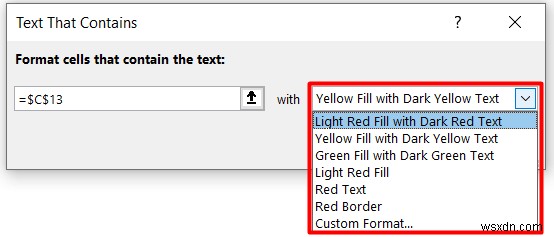 ใช้การจัดรูปแบบตามเงื่อนไขโดยยึดตามเซลล์ข้อความอื่นใน Excel