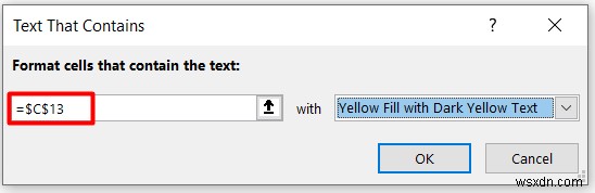 ใช้การจัดรูปแบบตามเงื่อนไขโดยยึดตามเซลล์ข้อความอื่นใน Excel