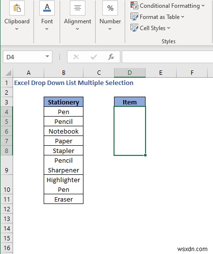 วิธีการสร้างการเลือกหลายรายการจากรายการแบบเลื่อนลงใน Excel (3 วิธี)