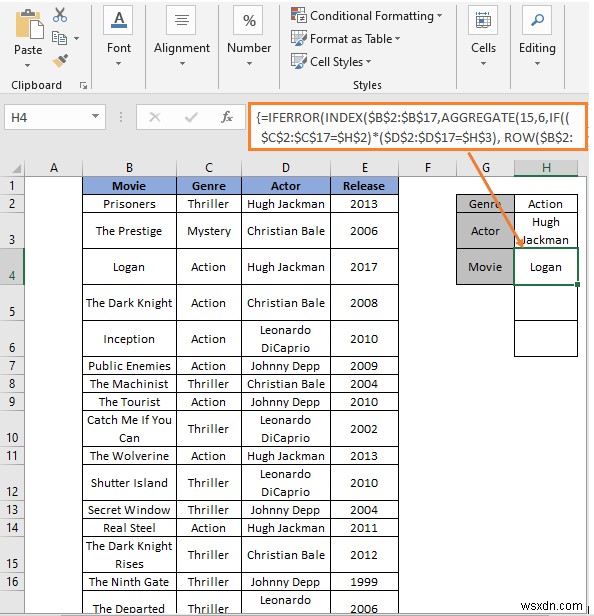 วิธีการดึงข้อมูลจากตารางตามเกณฑ์หลายเกณฑ์ใน Excel