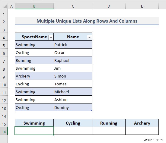 สร้างรายการที่ไม่ซ้ำใน Excel ตามเกณฑ์ (9 วิธี)