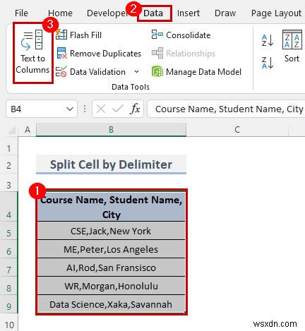 एक्सेल में फॉर्मूला का उपयोग करके डिलीमीटर द्वारा सेल को कैसे विभाजित करें (8 तरीके)