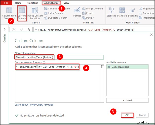 วิธีการแปลงตัวเลขเป็นข้อความที่มีเลขศูนย์นำหน้าใน Excel