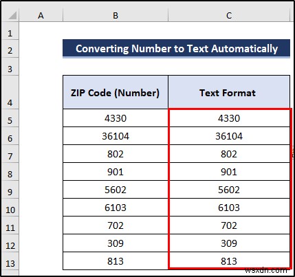 วิธีการแปลงตัวเลขเป็นข้อความที่มีเลขศูนย์นำหน้าใน Excel