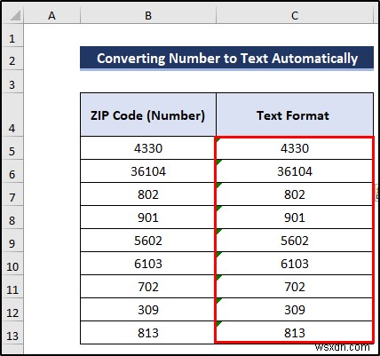 วิธีการแปลงตัวเลขเป็นข้อความที่มีเลขศูนย์นำหน้าใน Excel
