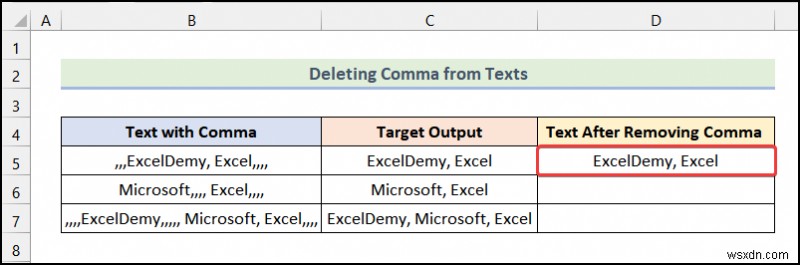 วิธีลบเครื่องหมายจุลภาคใน Excel (4 วิธีง่ายๆ)