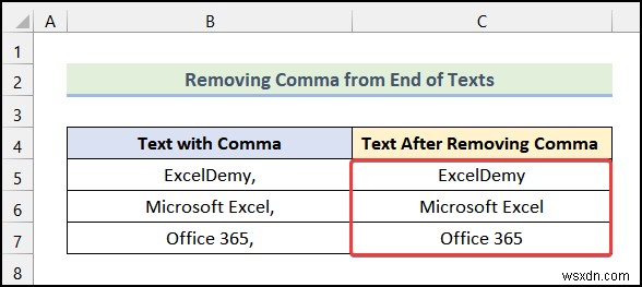 วิธีลบเครื่องหมายจุลภาคใน Excel (4 วิธีง่ายๆ)
