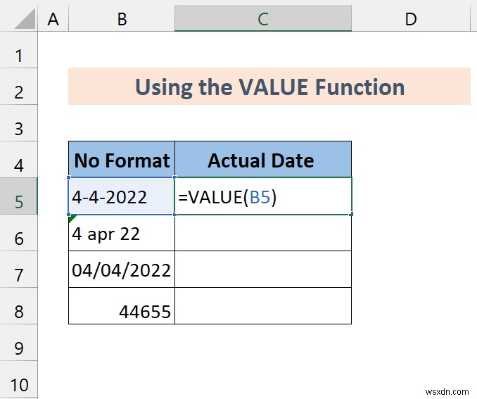 วิธีการแปลงรูปแบบทั่วไปเป็นวันที่ใน Excel (7 วิธี)