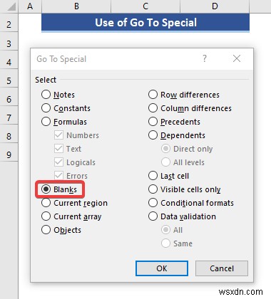 วิธีการเน้นเซลล์ว่างใน Excel (4 วิธีที่ได้ผล)