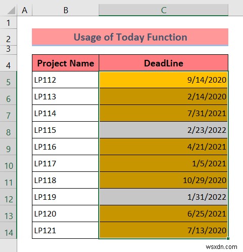 ใช้การจัดรูปแบบตามเงื่อนไขกับวันที่เกินกำหนดใน Excel (3 วิธี)