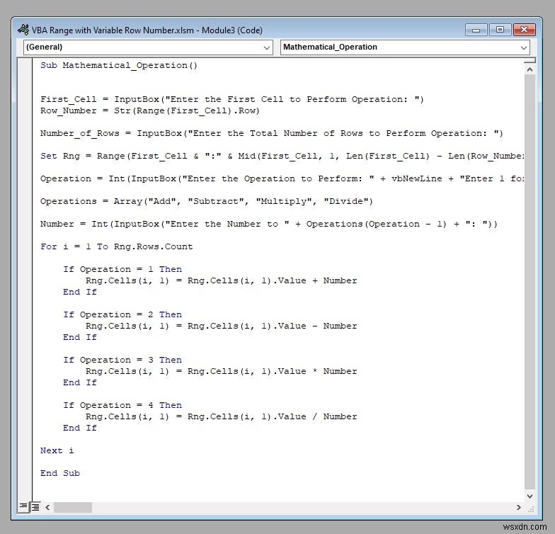 ช่วง VBA ที่มีหมายเลขแถวตัวแปรใน Excel (4 ตัวอย่าง)