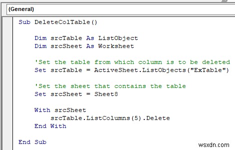 มาโคร VBA เพื่อลบคอลัมน์ตามเกณฑ์ใน Excel (8 ตัวอย่าง)