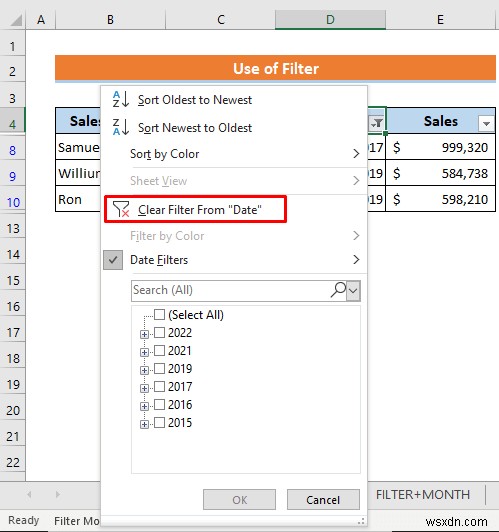วิธีการกรองตามวันที่ใน Excel (4 วิธีด่วน)