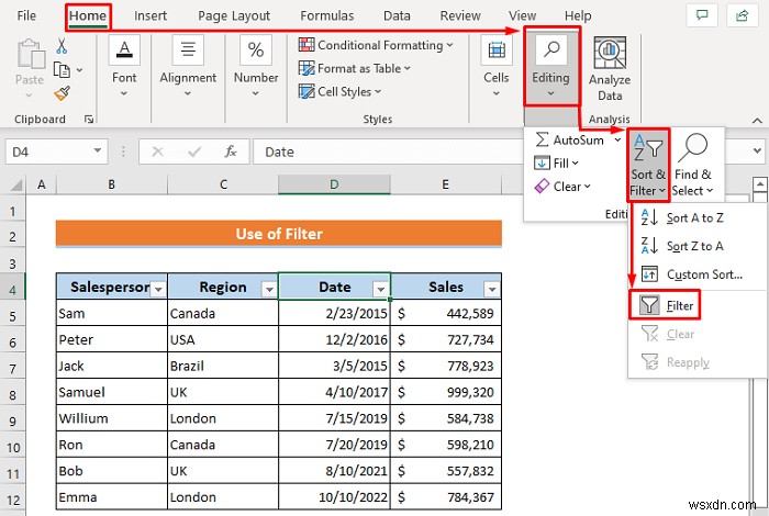 วิธีการกรองตามวันที่ใน Excel (4 วิธีด่วน)