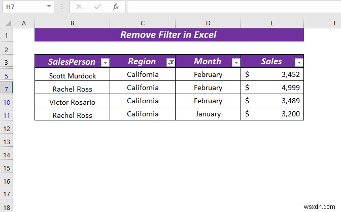 Excel में फ़िल्टर कैसे निकालें (5 आसान और त्वरित तरीके)