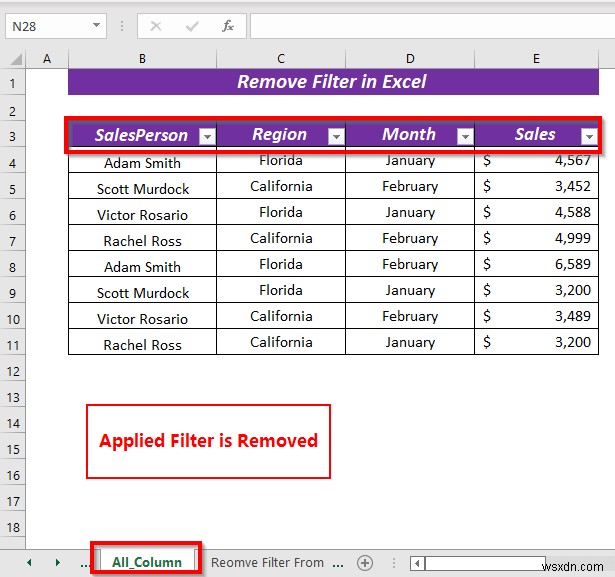 Excel में फ़िल्टर कैसे निकालें (5 आसान और त्वरित तरीके)