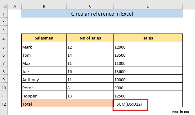 การอ้างอิงแบบวงกลมใน Excel คืออะไร