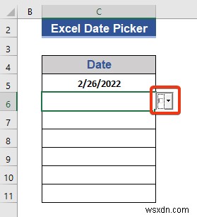 ตัวเลือกวันที่ของ Excel สำหรับทั้งคอลัมน์