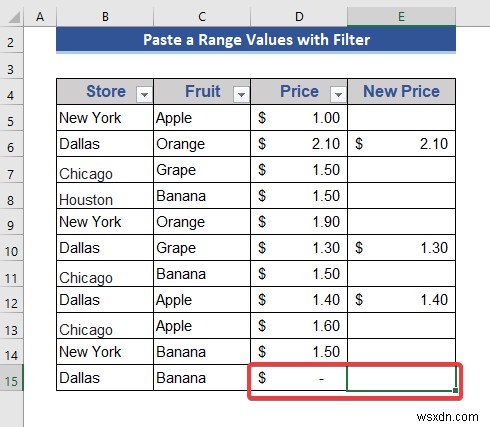 วิธีการคัดลอกและวางเมื่อใช้ตัวกรองใน Excel