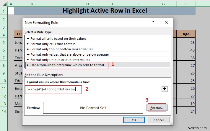 วิธีการเน้นแถวที่ใช้งานอยู่ใน Excel (3 วิธี)