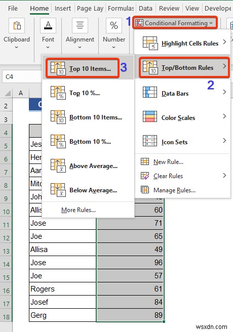 วิธีสร้างรายการไดนามิก 10 อันดับแรกใน Excel (8 วิธี)