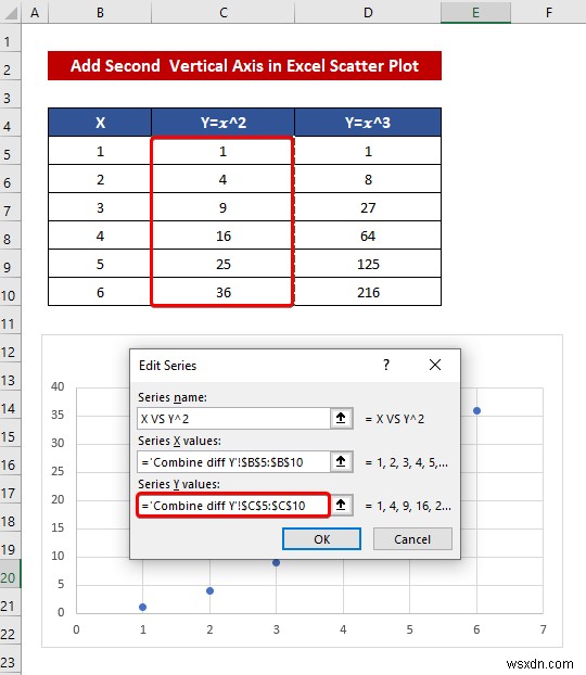 วิธีรวมกราฟกับแกน X ต่างๆ ใน ​​Excel