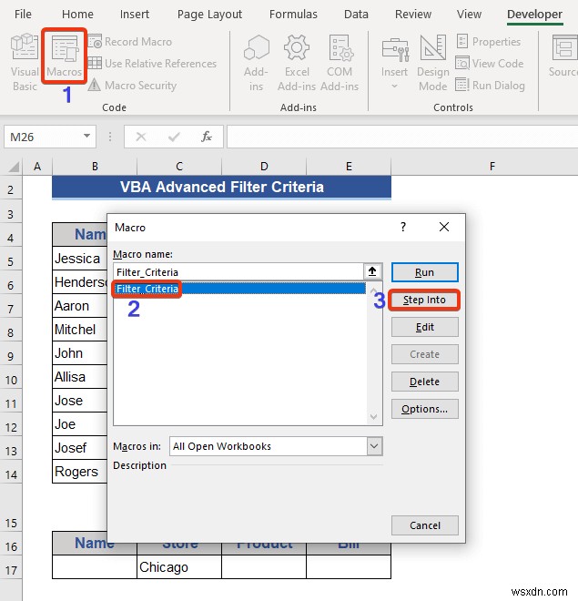 ตัวอย่าง Excel VBA ที่มีเกณฑ์การกรองขั้นสูง (6 กรณี)