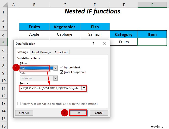 วิธีใช้คำสั่ง IF ในสูตรการตรวจสอบความถูกต้องของข้อมูลใน Excel (6 วิธี)