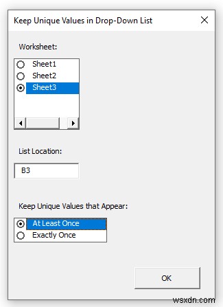 ค่าที่ไม่ซ้ำในรายการแบบหล่นลงที่มี VBA ใน Excel (คู่มือฉบับสมบูรณ์)