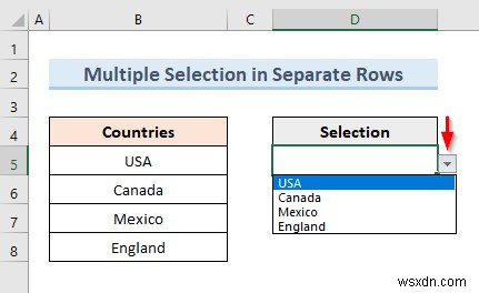 एक्सेल में एकाधिक चयन के साथ डेटा सत्यापन ड्रॉप-डाउन सूची बनाएं