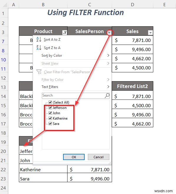 Excel में फ़िल्टर ड्रॉप-डाउन सूची की प्रतिलिपि कैसे करें (5 तरीके)