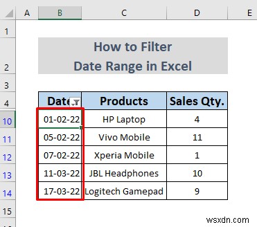 วิธีการกรองช่วงวันที่ใน Excel (5 วิธีง่ายๆ)
