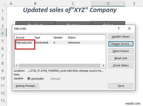 [แก้ไข]:Excel แก้ไขลิงก์ เปลี่ยนแหล่งที่มาไม่ทำงาน