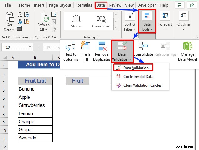 วิธีการเพิ่มรายการลงในรายการแบบเลื่อนลงใน Excel (5 วิธี)