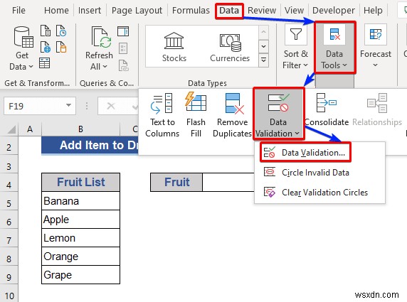 วิธีการเพิ่มรายการลงในรายการแบบเลื่อนลงใน Excel (5 วิธี)